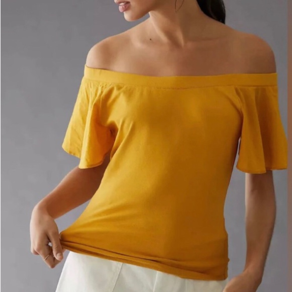Maeve Off the Shoulder Flutter Top